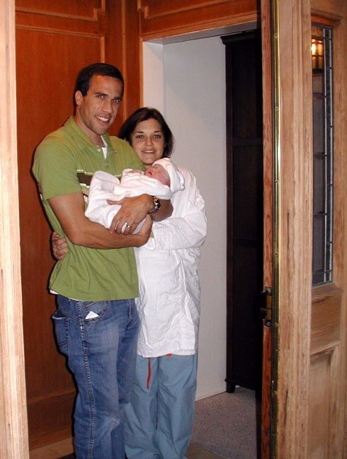 Anthony and Suzanne bring Adeline home at midnight, Sept. 11, 2008