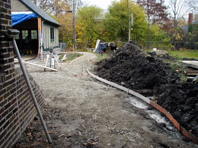 Path to garage is being formed