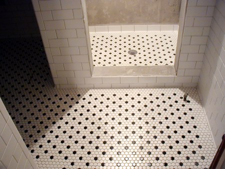 Polka dot tiles gleem in renewed bath