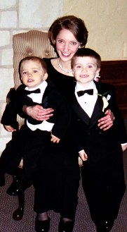 A handsome Ian and Nicholas hold still for a photo with Aunt Marie