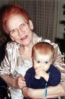 Holding little Nicholas, December 2000