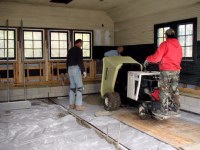 TTT crew pouring new garage floor