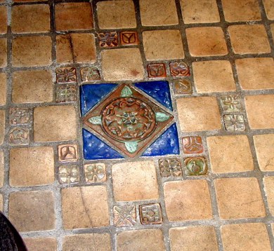 Original Pewabic tile design in main entry