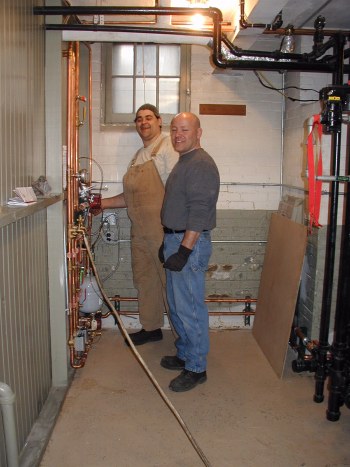 Frank and Rich install hot water loop