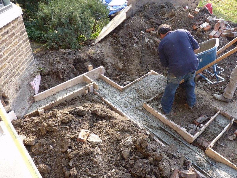 Pouring footers for porch