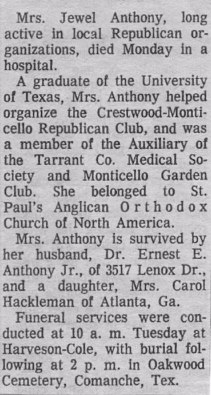 Jewel Anthony
1905-1966